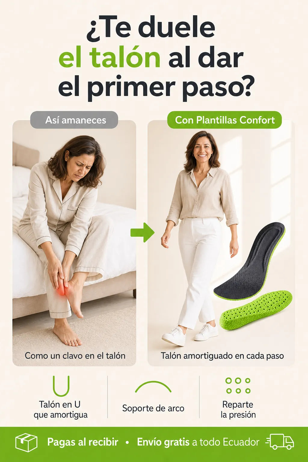 Dolor de talón al levantarte y el alivio con las Plantillas Confort