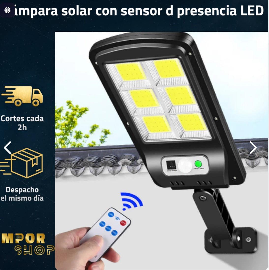 Lampara Solar Con Sensor D Presencia Led