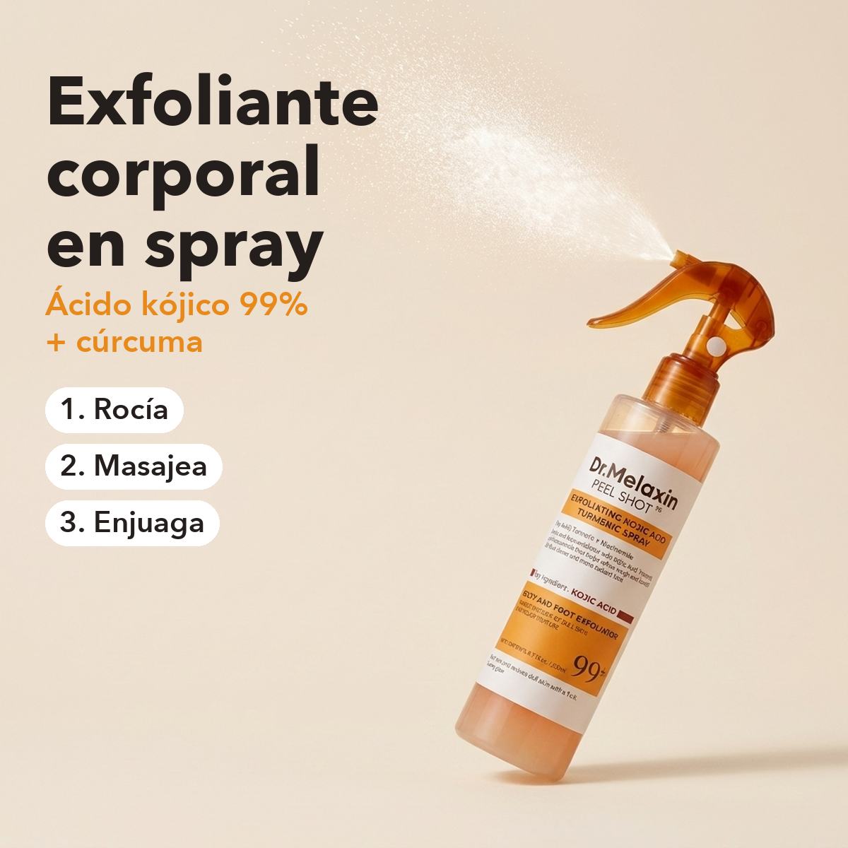 Exfoliante corporal en spray: rocía, masajea y enjuaga