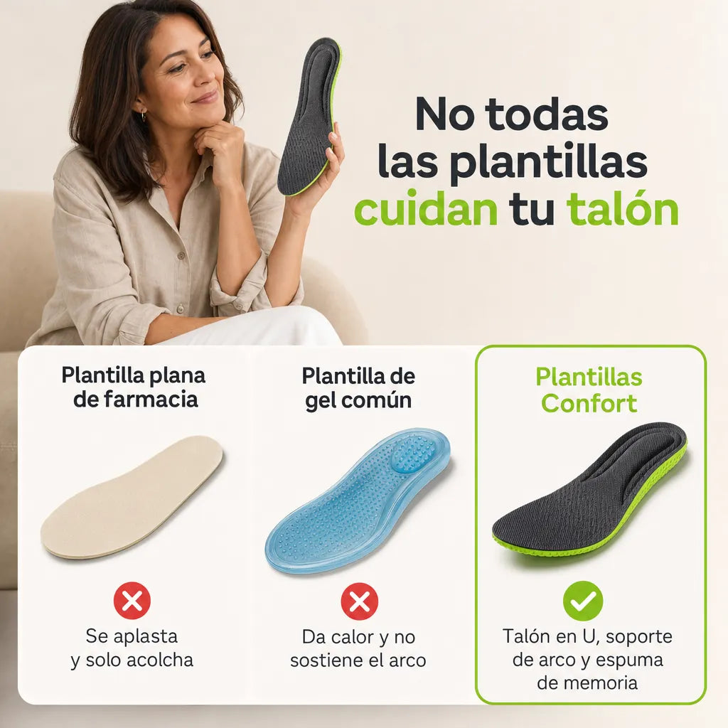 Comparación con plantillas de farmacia y de gel
