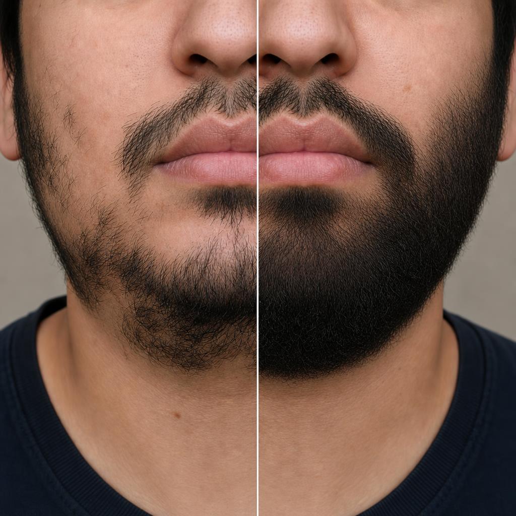Resultados en barba — antes y después